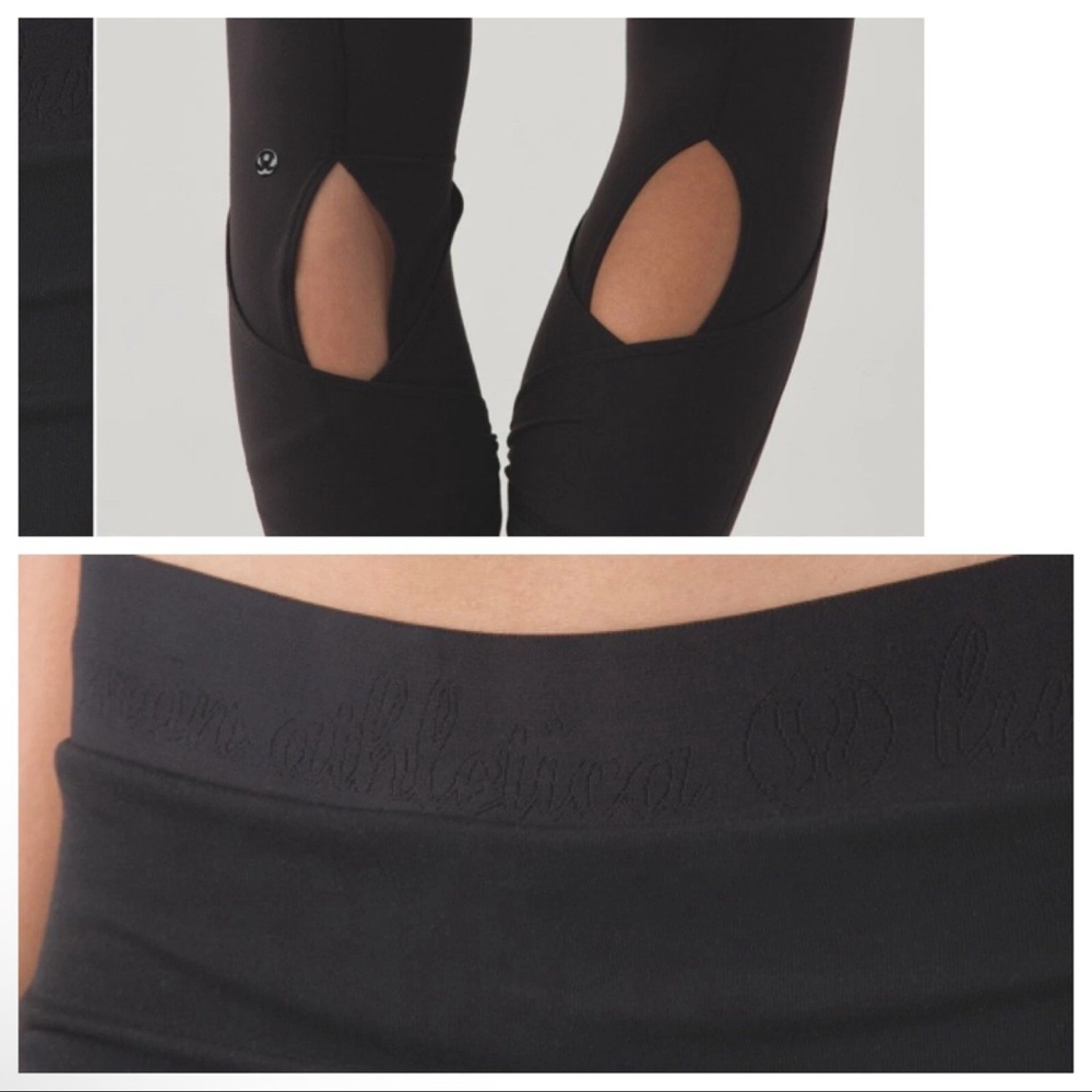 Lululemon‎ Women's Wunder Under Roll Down Pants Black Yoga Dance Size 6 - Picture 2 of 10